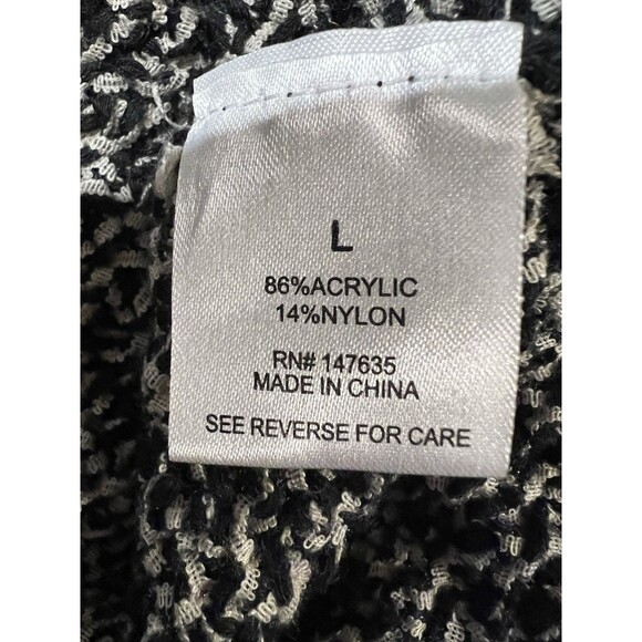 Romeo & Juliet Couture Knit Fringe Tank Dress Black Cream Size Large - Picture 7 of 8